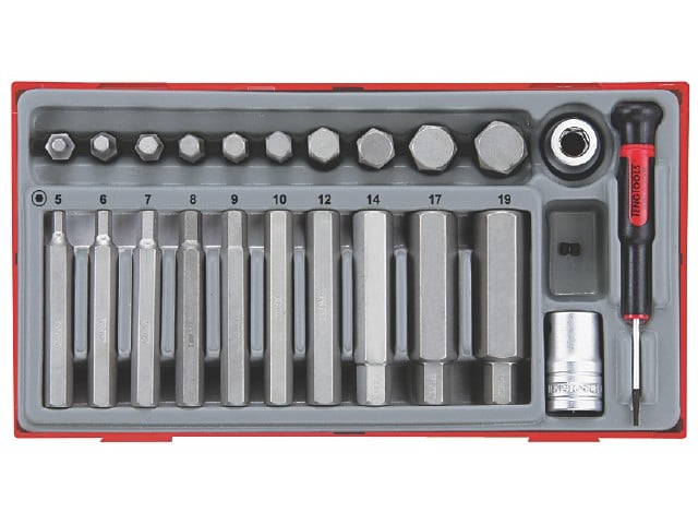 Toppe   Sæt Til Indv  Sekskanthul  Med     Quot  -tilslutningsfæste Teng Tools Tthex23