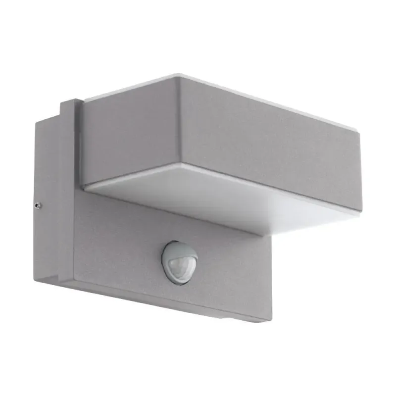 Eglo Azzinano Ude Væg Sensor 2x5 6w 1400lm 300k Ip44 Silver Udendørslampe 97159