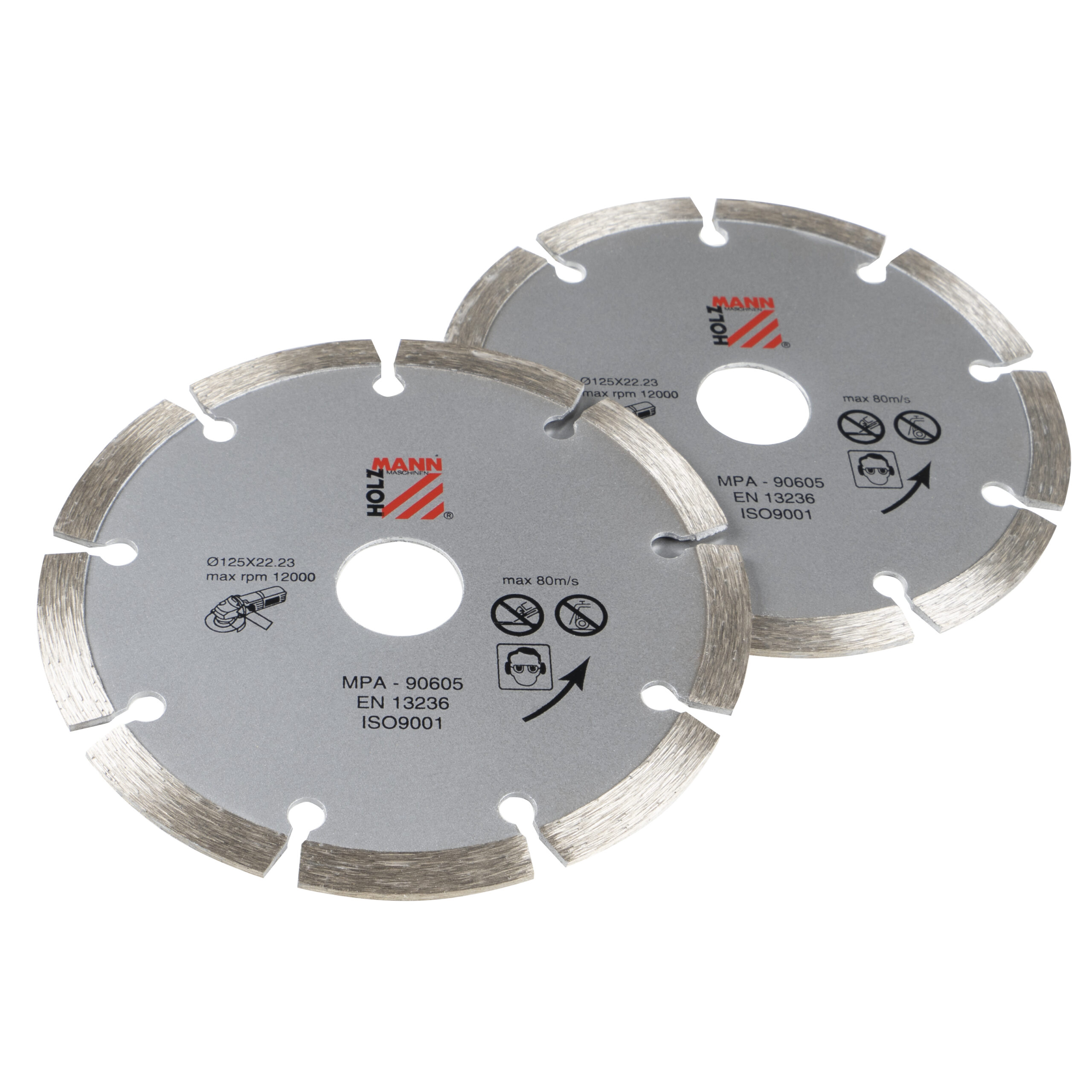 Diamantskæreskive  2stk  125   22     Mm Segmenthøjde   Mm Holzmann Ws125dts