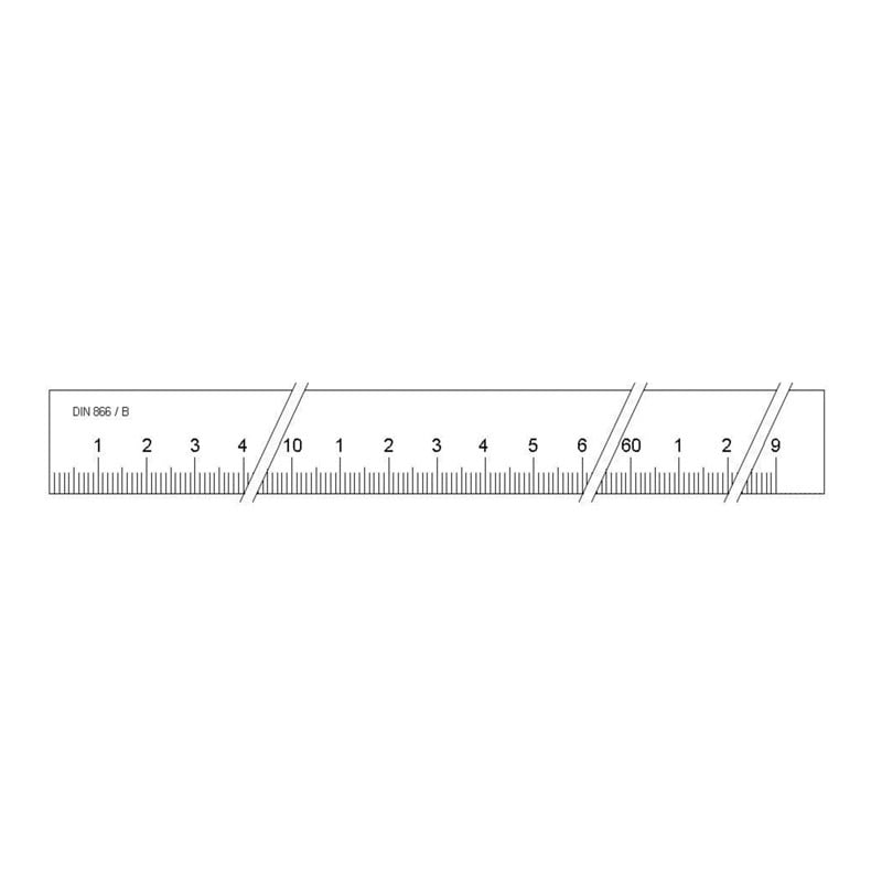 Målestav Form 500x25x5 Mm Din 866