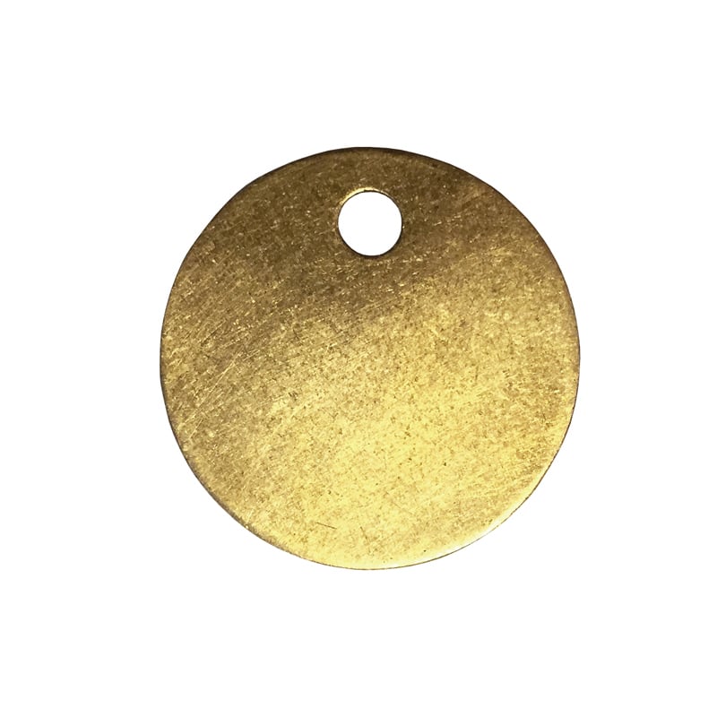Mærkeskilt Messing ø27 Mm Med ø4 Mm Hul 10 Stk