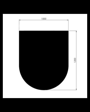 Morsø Gulvplade   Stål Halvrund 110x85 Cm Sort