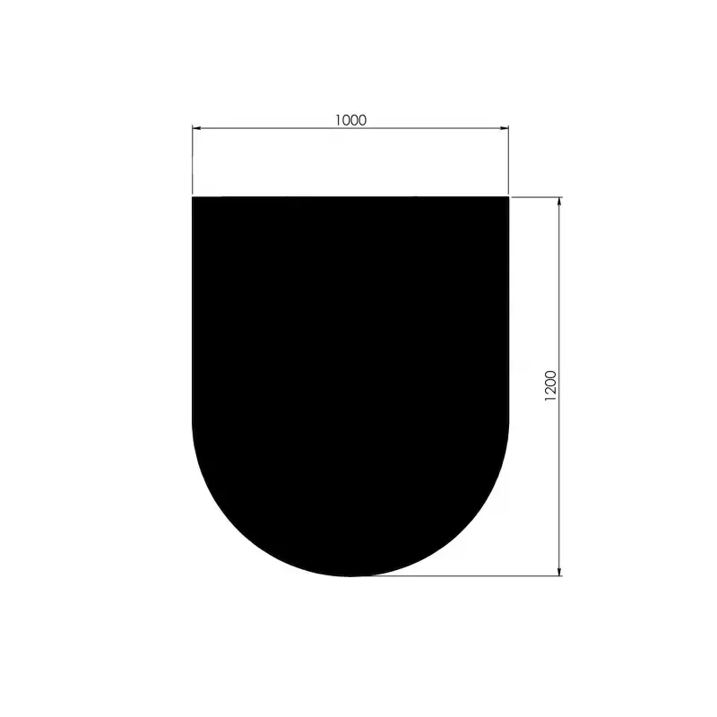 Morsø Gulvplade Stål Halvrund 110x85 Cm Sort