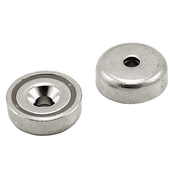 Neodymium Pottemagnet ø25x7 Med Undersænket Skruehul ø4 Mm