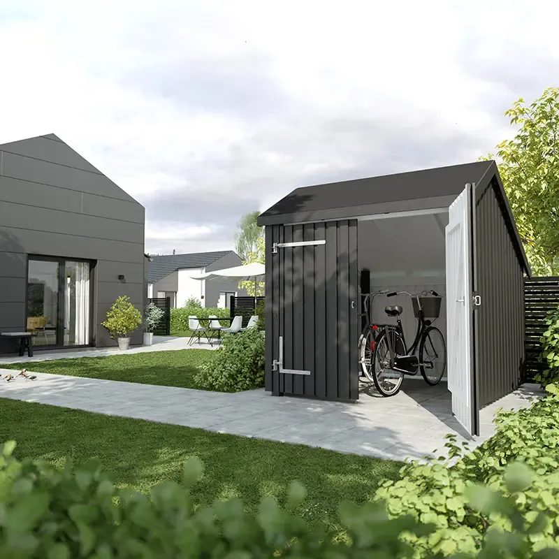 Plus Cykelskur Dobbeltdør Udv Grundmål: Bxlxh 229x248x250 Cm Ubehandlet 167560-