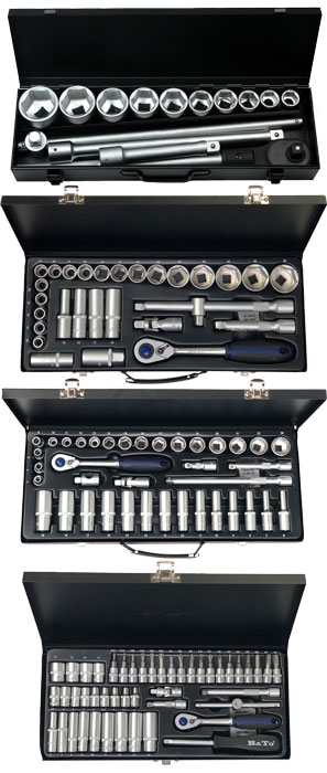 Bato Kombi Pakke Topnøglesæt 22-50mm Quot Topnøglesæt 10-36mm Quot Topnøglesæt -24mm Quot Topnøglesæt -14mm Quot 126 Dele
