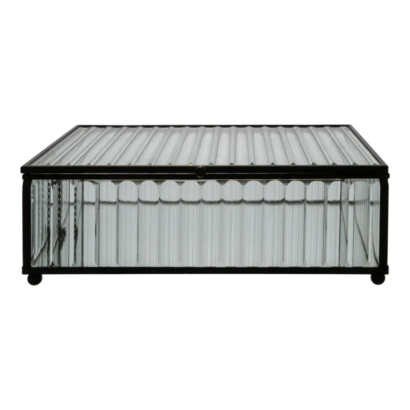 Boks Glas Og Sort Metal 13x20x7 Cm 4442055