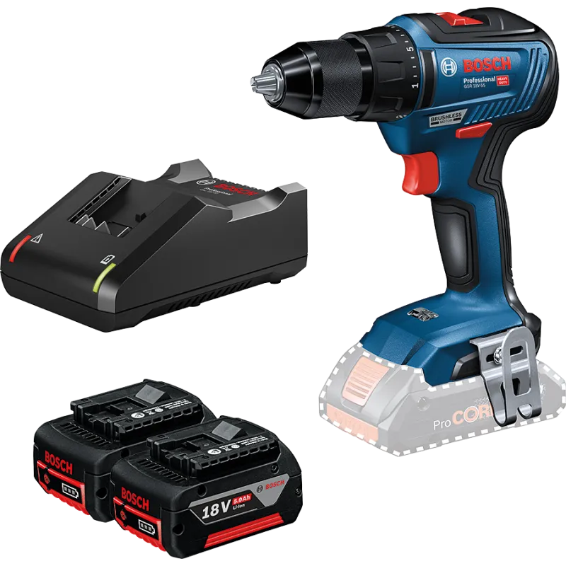 Bosch Akkuskruemaskine Gsr 18v-55 2x5ah -case 0615990l7b
