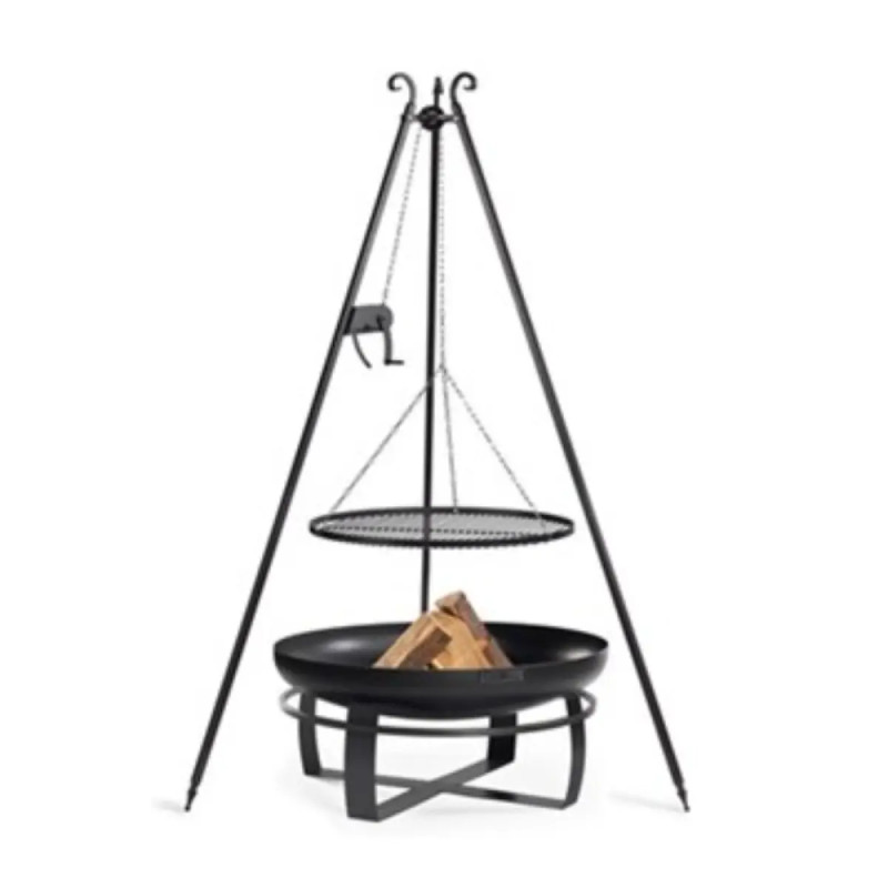 Cook King Vikingâ 80 Cm Havebålfad Med 180 Cm Trefod Hejs Og Grillrist