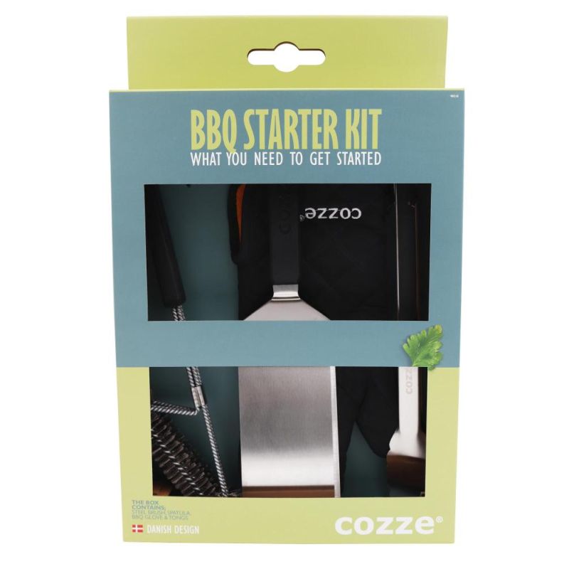 Cozze Bbq Set Dele: Spartel Tang Grillbørste Grillhandske