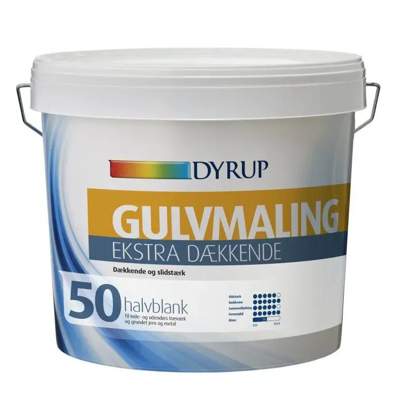 Dyrup Gulvmaling Vand Ekstra Dækkende Hvid   5lt