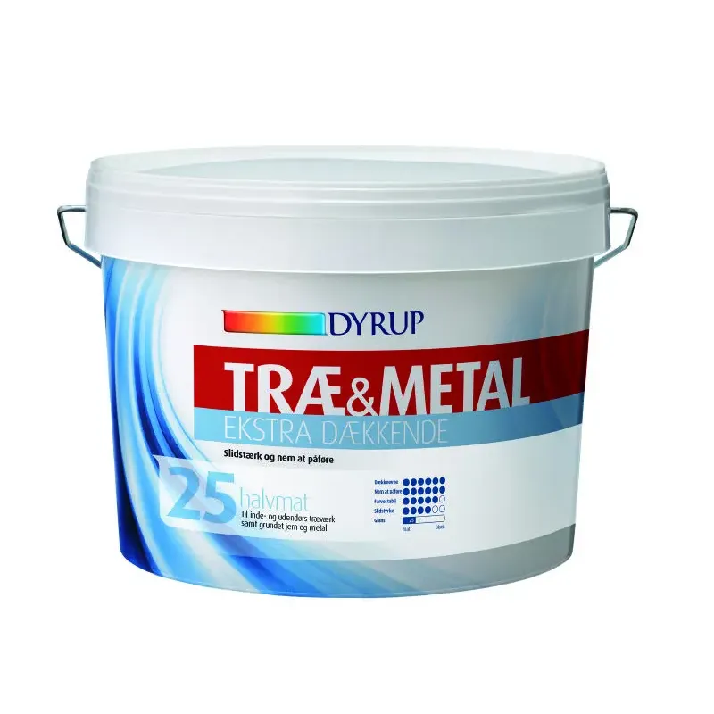 Dyrup Træ   Metal 25 Ekstra Dækkende Hvid   25lt