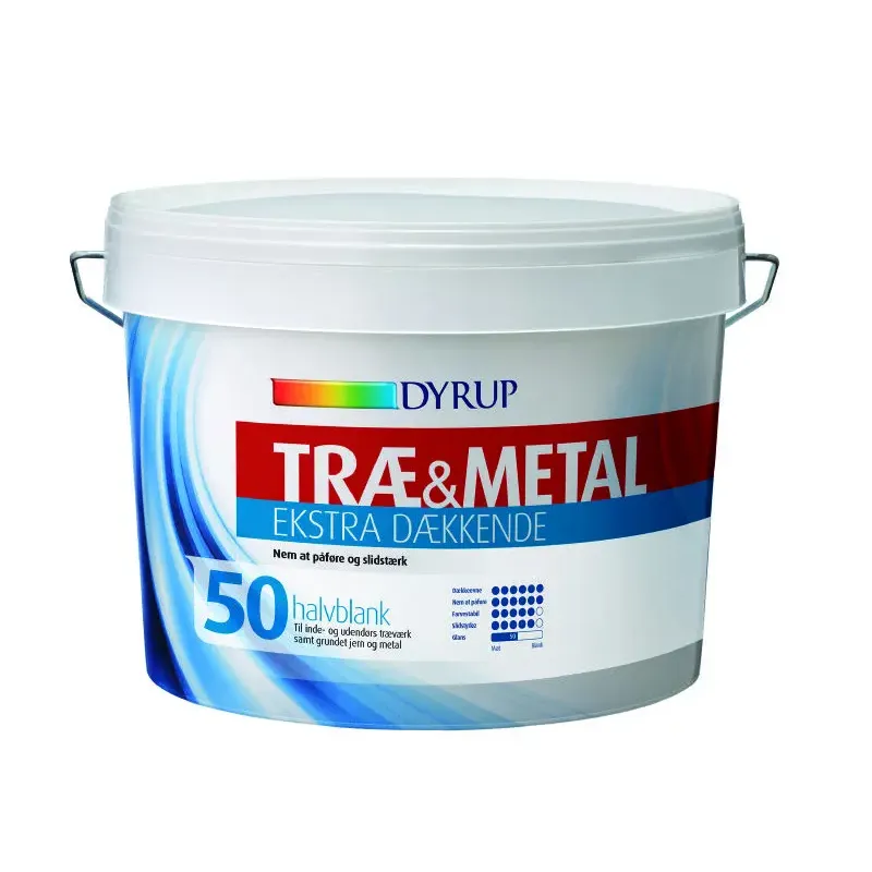 Dyrup Træ   Metal 50 Ekstra Dækkende Hvid   25lt