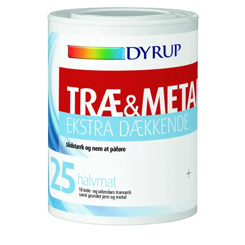 Dyrup Træ   Metal 25 Ekstra Dækkende Hvid   75lt