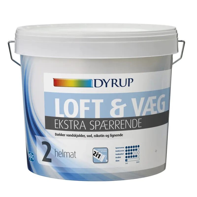 Dyrup Væg   Loft 02 Ekstra Spærrende Hvid   5lt