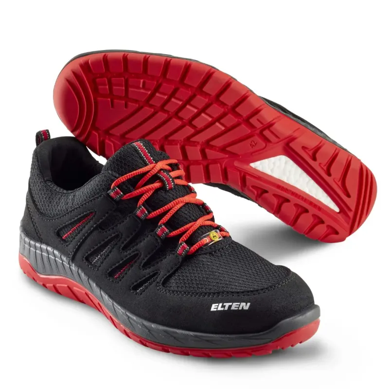 Elten Maddox Black-red Low Sikkerhedssko Stål Tåværn Fiber Sømværn
