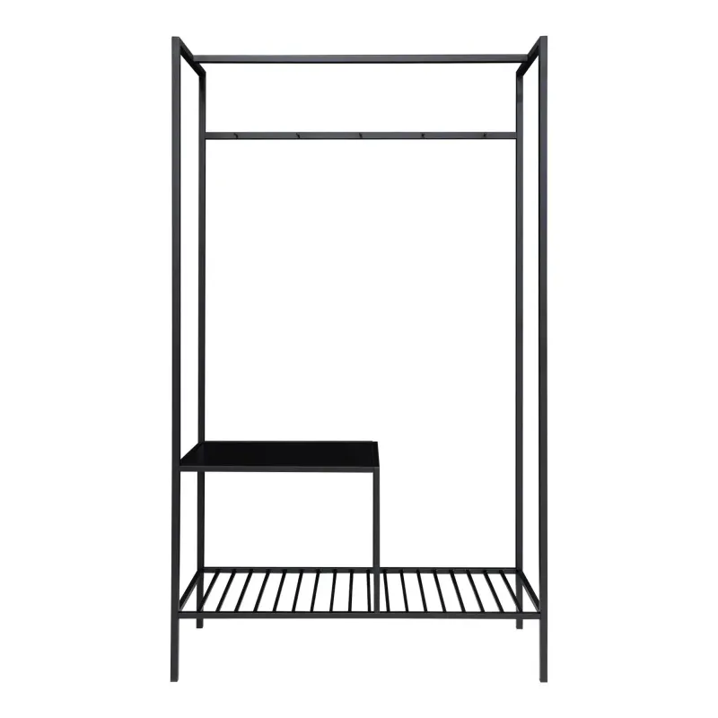 Garderobe Sort Ramme Og To Sorte Hylder 3604070