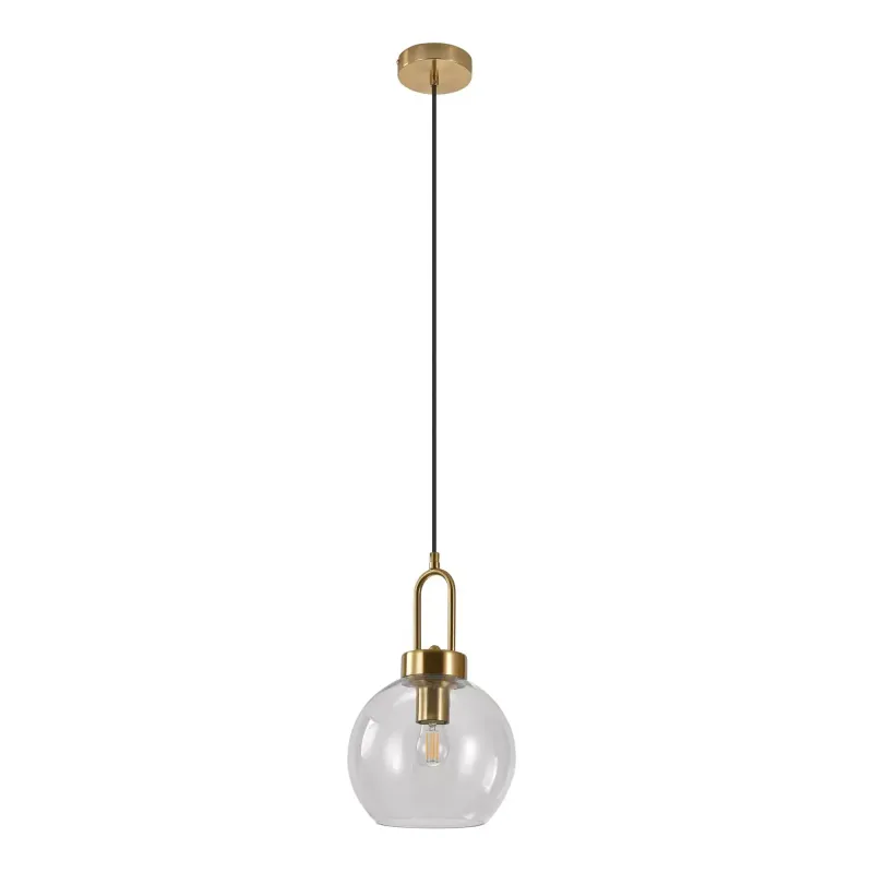 Pendel Pendel Kugleformet Klar Glas Og Messingfatningn150 Cm Stofledning Pære: E27 40w 6406100