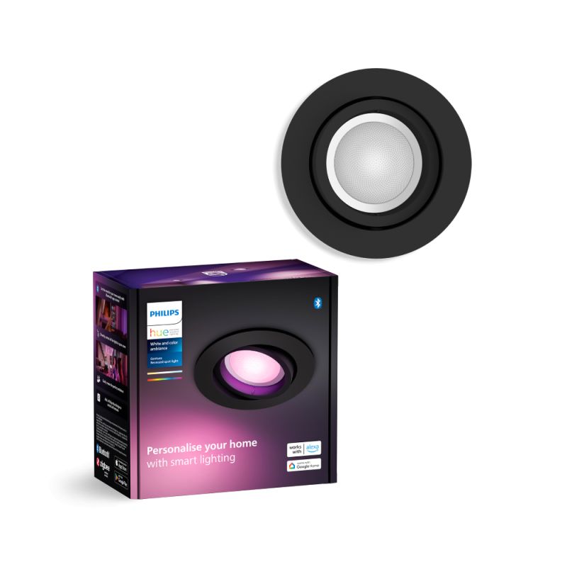 Philips Hue Centura Hue Recessed Sort 1x4 2w Spot White Color Ambience