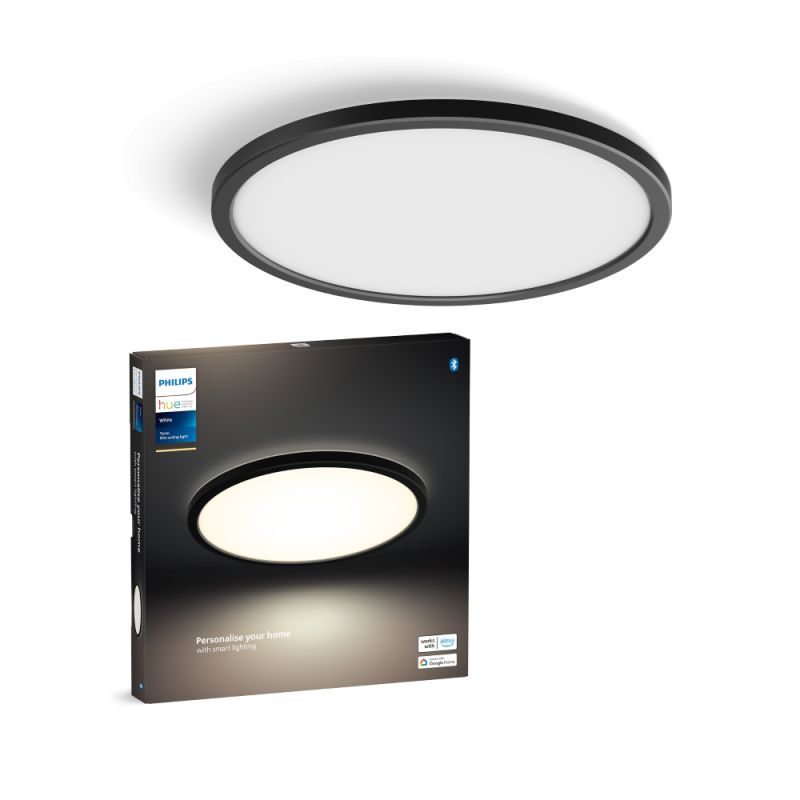 Philips Hue Tento Hue Slim Loftlampe Rd Sort ø30 Loftlampe White