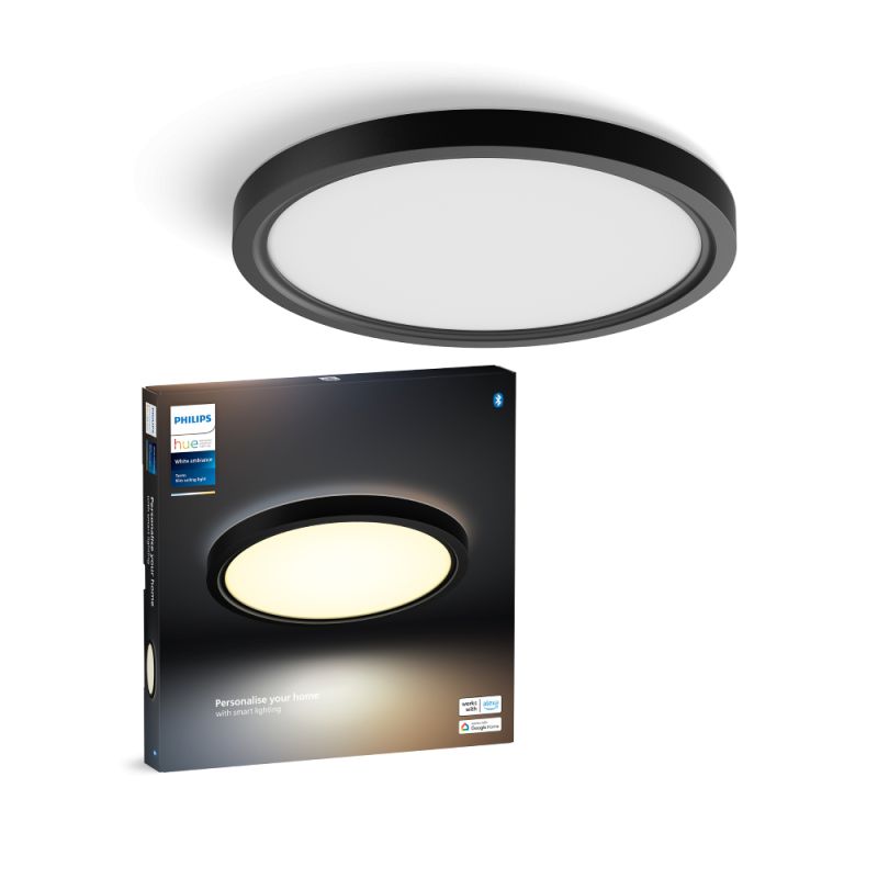 Philips Hue Tento Hue Wa Slim Loftlampe Rd Sort ø30â Loftlampe White Ambiance