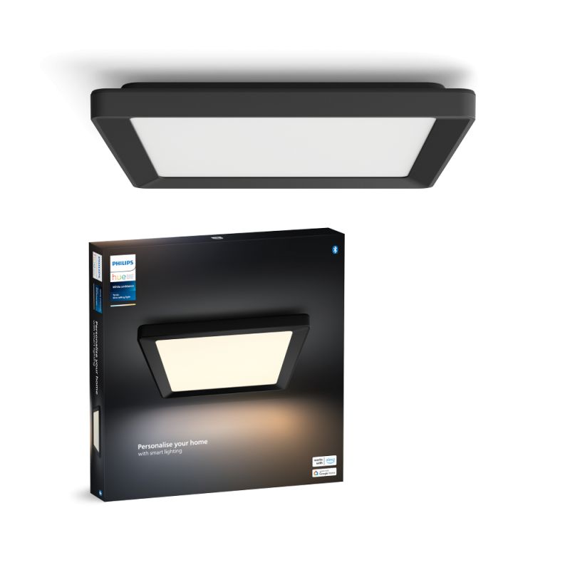 Philips Hue Tento Hue Wa Slim Loftlampe Sq Sort Loftlampe White Ambiance