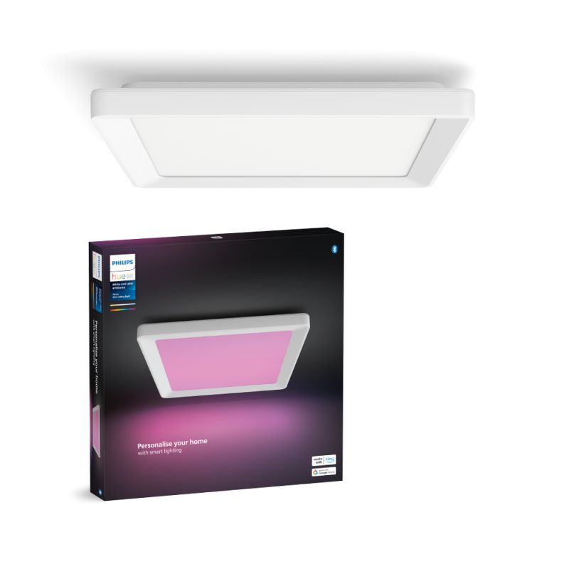 Philips Hue Tento Hue Wca Slim Loftlampe Sq Hvid Loftlampe White Color Ambience