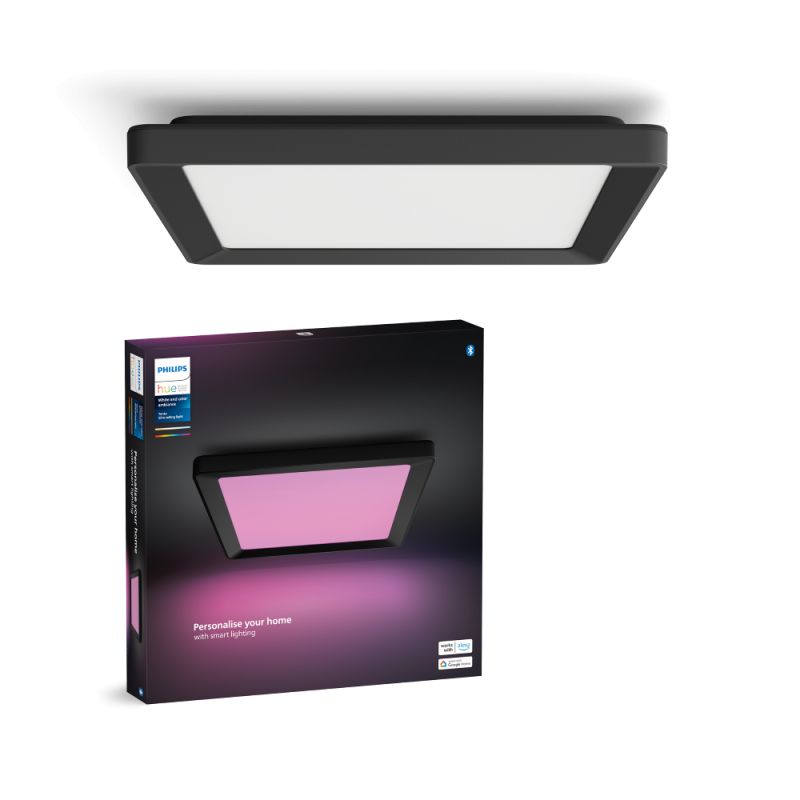 Philips Hue Tento Hue Wca Slim Loftlampe Sq Sort Loftlampe White Color Ambience