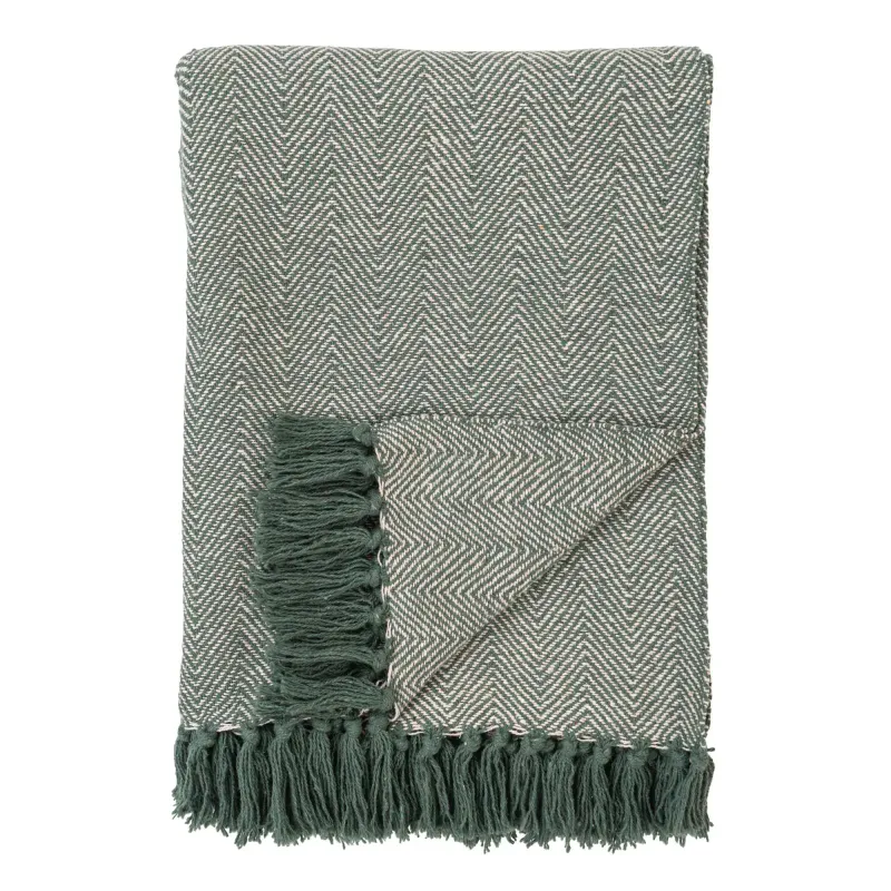 Plaid Grønt Og Hvidt Bomuld Design 3961005