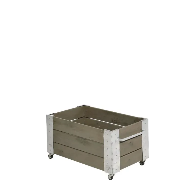 Plus Cubic Blomsterkasse 87x50x45cm   Hjul Gråbrun 18238-18