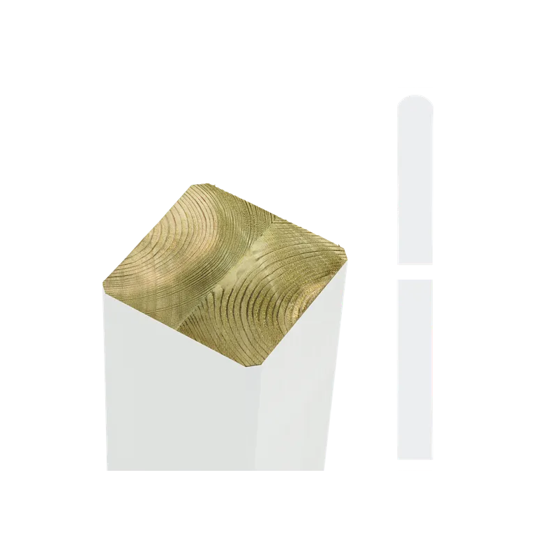 Plus Omlimede Stolper 90x90mm X207cm Hvid