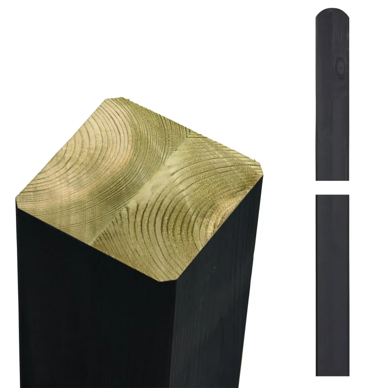 Plus Omlimede Stolper 90x90mm   297cm Sort