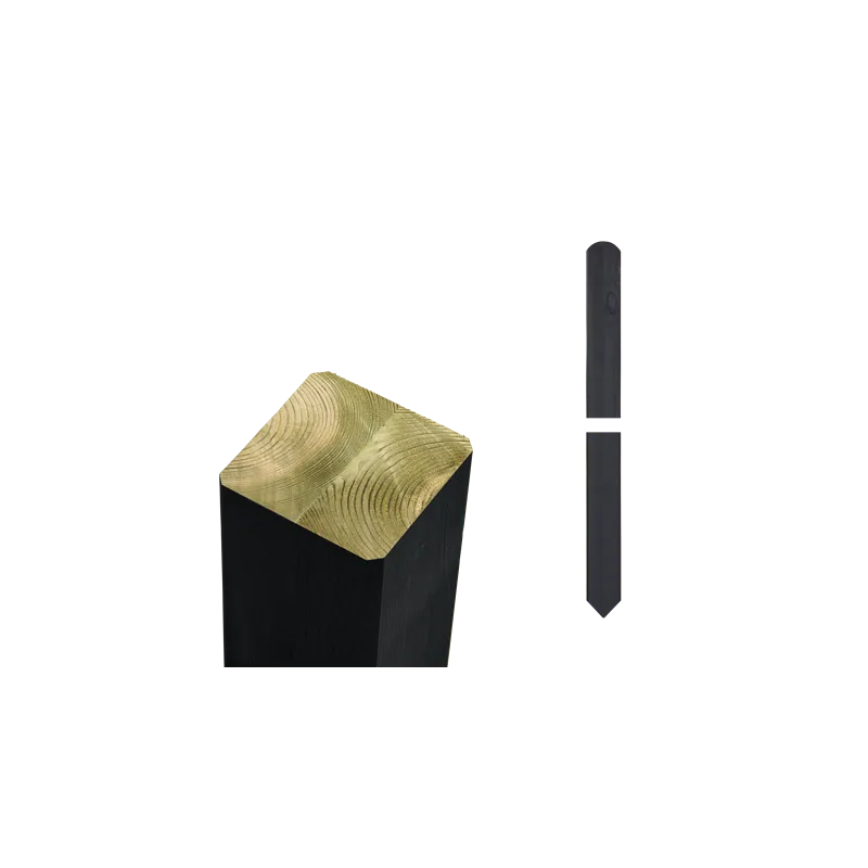 Plus Omlimet Stolpe 70x70mmx207cm-spids én Ende-afrundet én Ende Sort