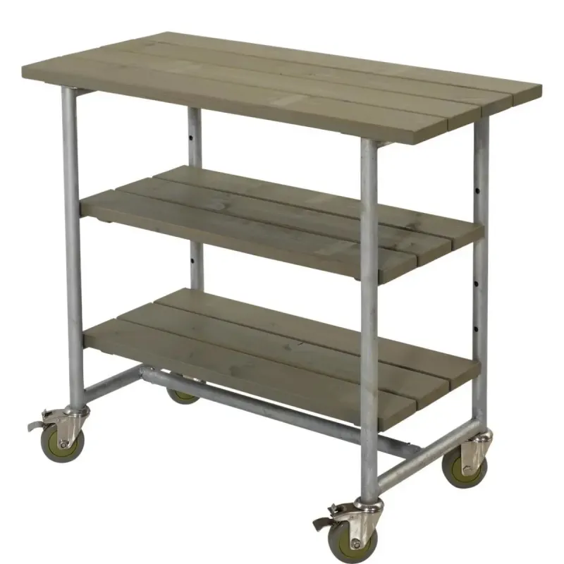 Plus Urban Picnic Grillbord     Hylder Og Hjul Gråbrun 179541-18