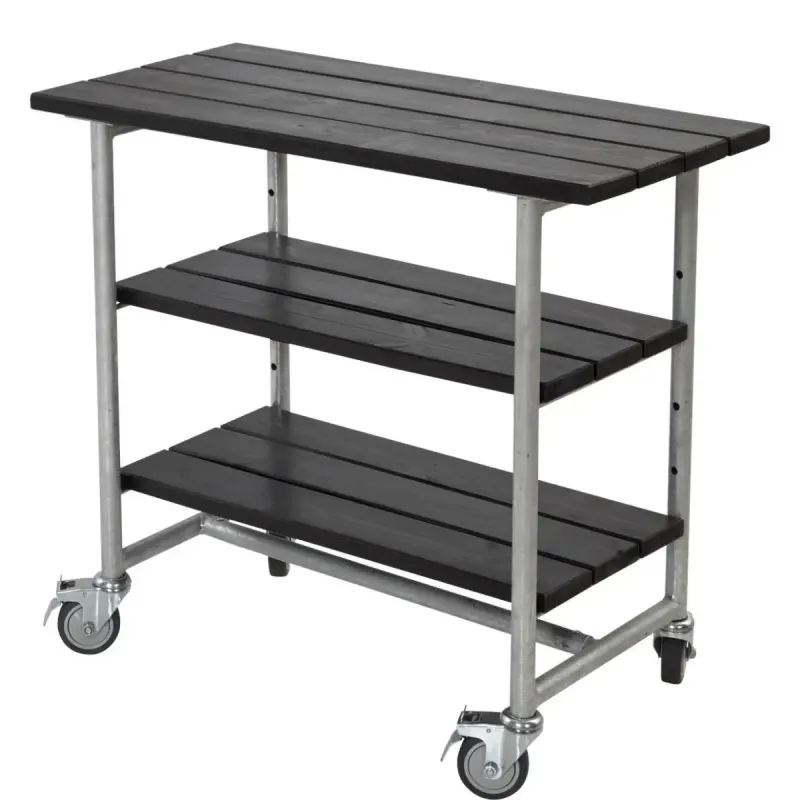 Plus Urban Picnic Grillbord     Hylder Og Hjul Sort 179541-15