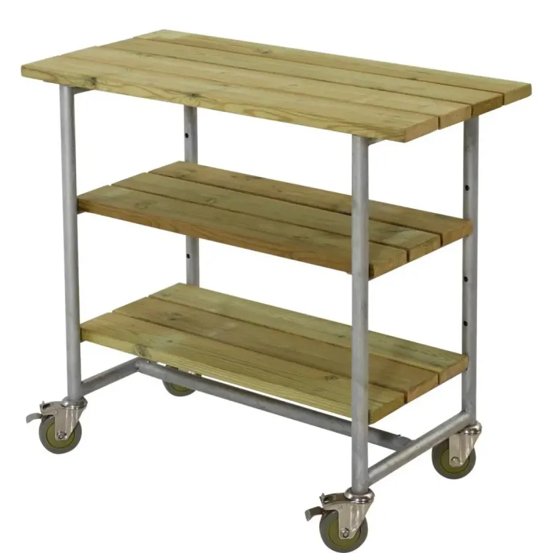 Plus Urban Picnic Grillbord     Hylder Og Hjul Trykimprægneret 179541-