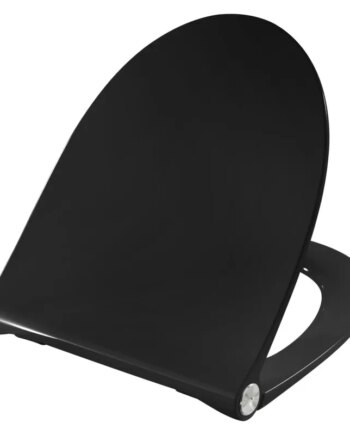 Presalit Toiletsæde  -form S1068 Med Soft Close  Lift-off Og Polygiene  Sort  Universal Kipanker Beslag  Topmonteret