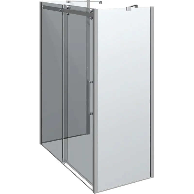 Scanbad Skydedør Sidepanel Deluxe 1600 800mm Krom Klar