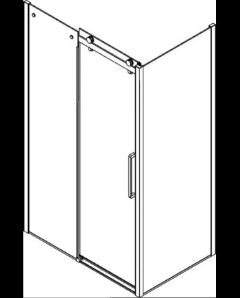 Scanbad Skydedør     Sidepanel Deluxe 1200 1000mm Krom Klar