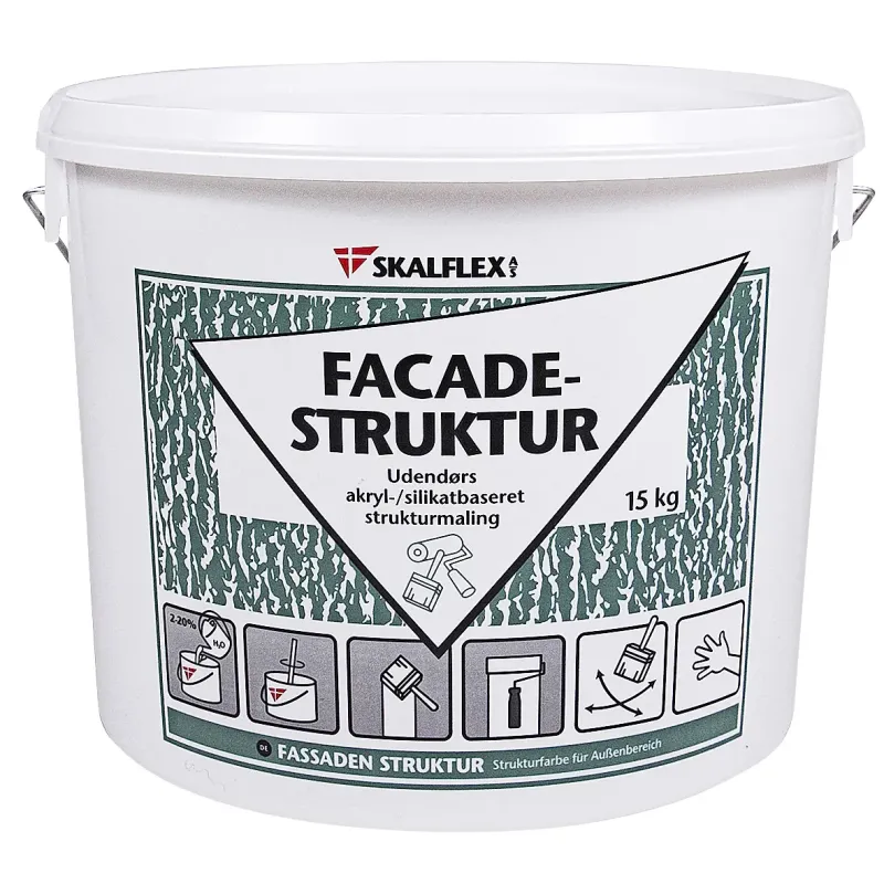 Skalflex Facadestruktur Grov Hvid 15kg