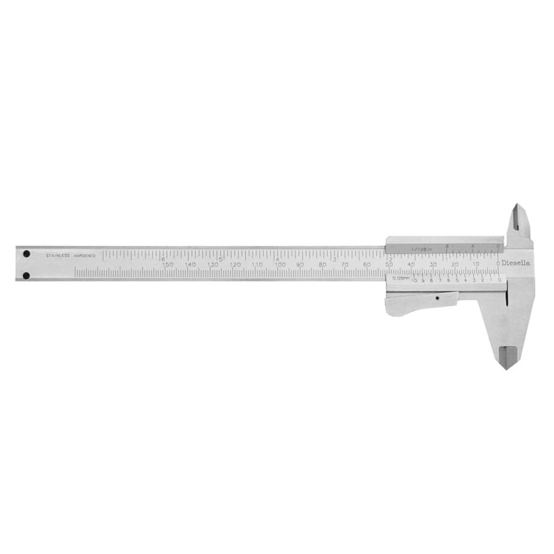 Skydelære Med Klemlås  -150x0 05 Mm Og 40 Mm Kæber  Venstrehånds