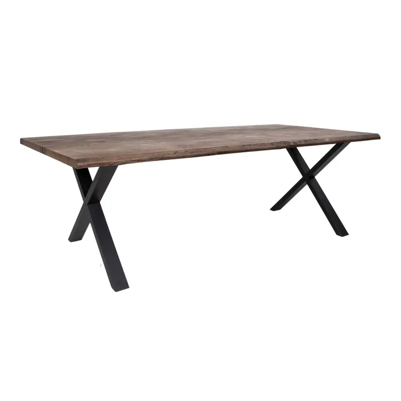 Spisebord Smoked Olieret Eg Med Bølget Kant Forberedt Tillægsplader 240x95xh75cm 2201550