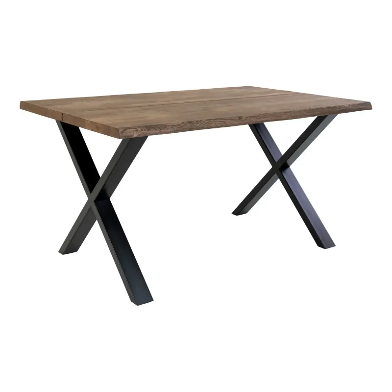 Spisebord Smoked Olieret Eg Med Bølget Kant Forberedt Tillægsplader 140x95xh75cm 2201490