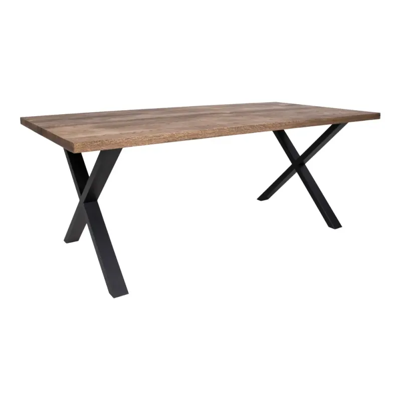 Spisebord Smoked Olieret Eg Med Lige Kant Forberedt Til Tillægsplader 200x95xh75 Cm 2201292