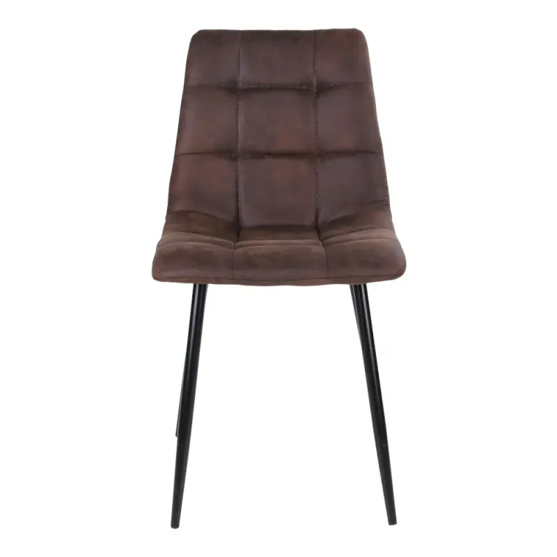 Spisebordsstol Mørkebrunt Microfiber Med Sorte Ben 1001191