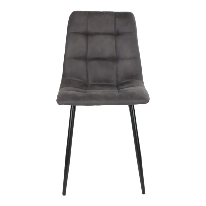 Spisebordsstol Mørkegråt Microfiber Med Sorte Ben 1001192