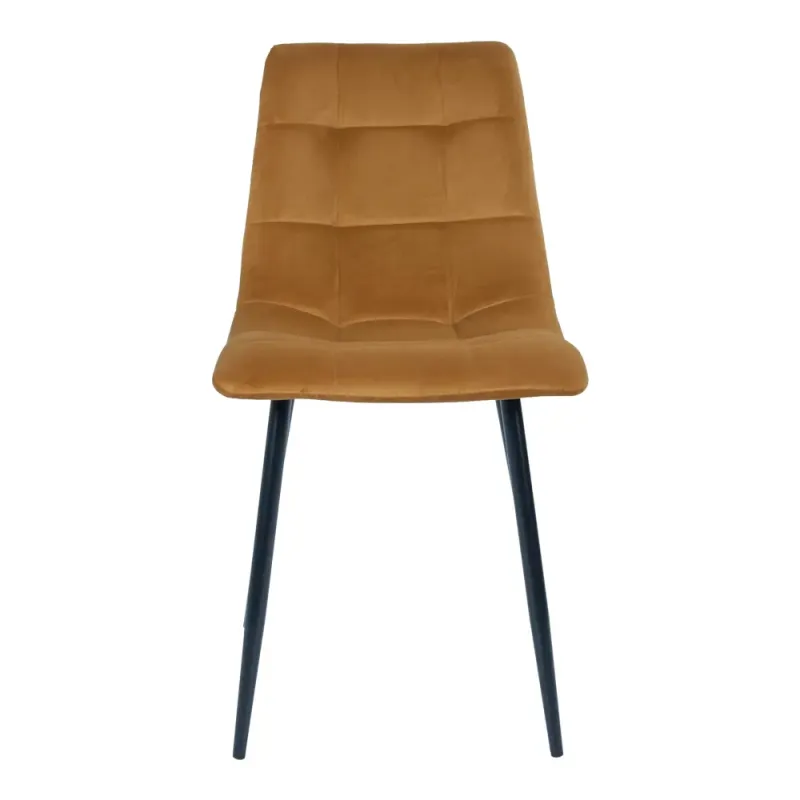 Spisebordsstol Sennepsgul Velour Med Sorte Ben Hn1004 1001193