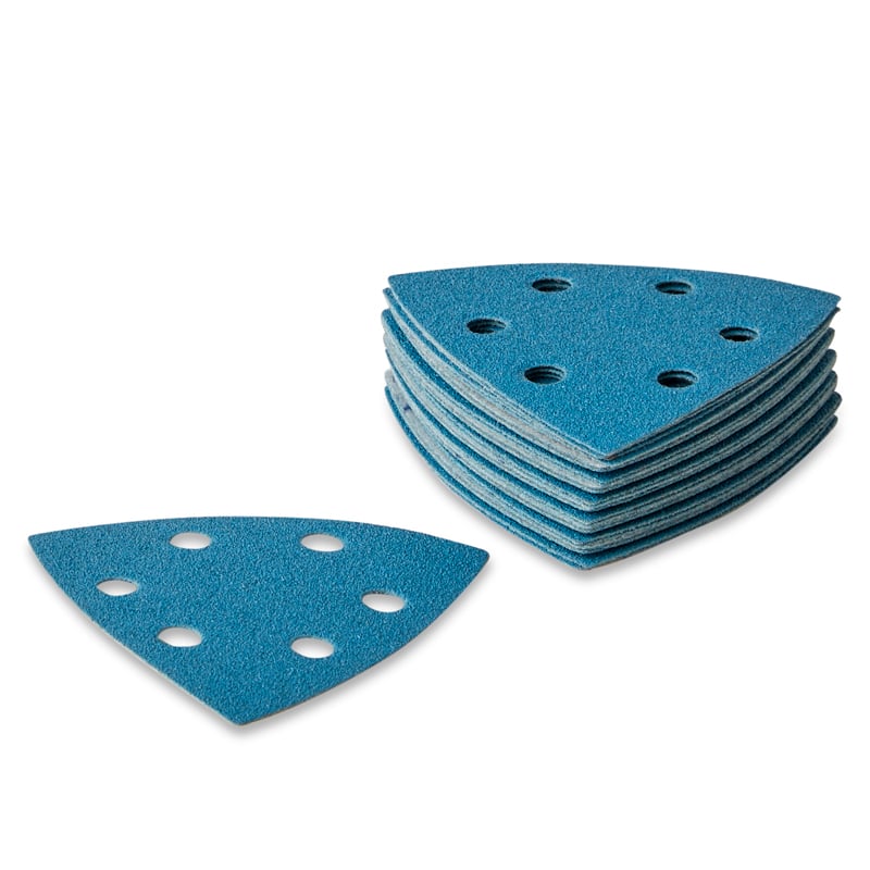 Trekantslibeark 90x90x90mm   Cool Blue  25 Stk  Korn P40