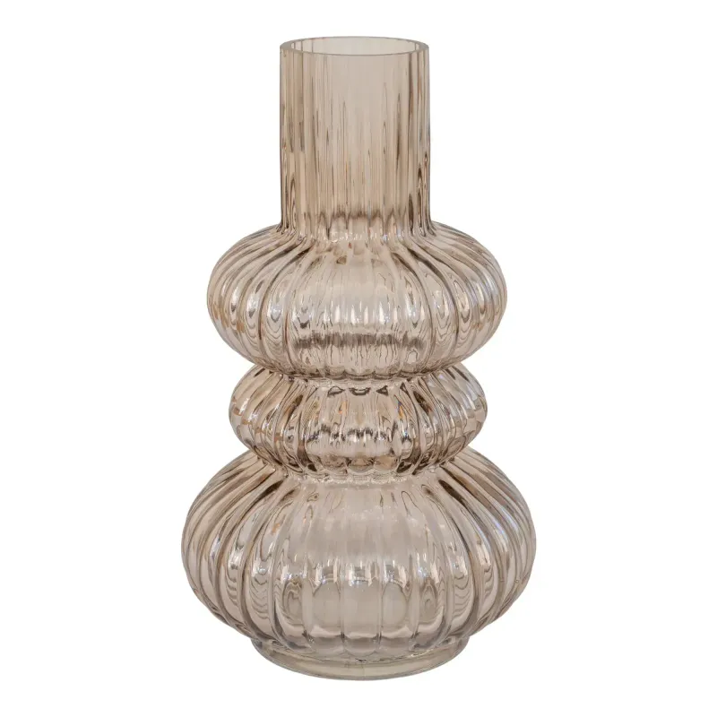 Vase Røget Mundblæst Glas ø15x25 Cm 4441355