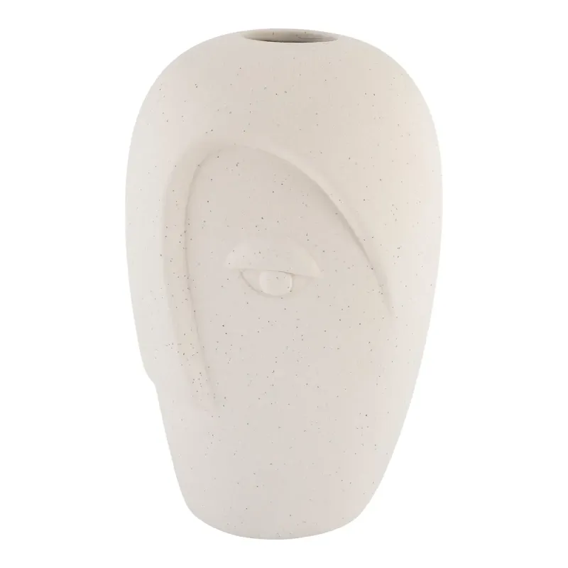 Vase Sand Keramik Med Ansigt 12 5x13x19 Cm 4441707